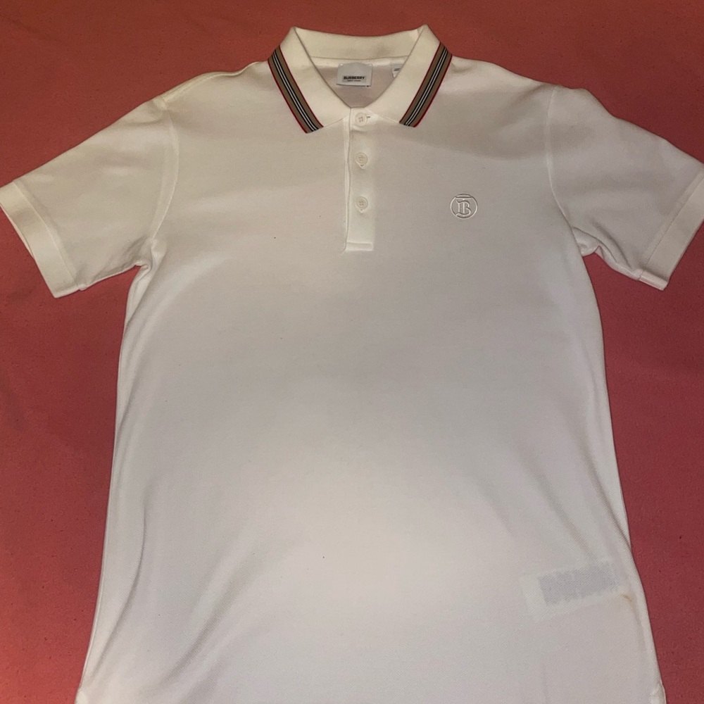 Burberry White Polo Shirt Classic Design